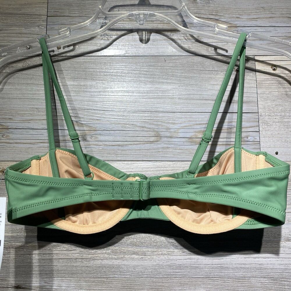 J Crew Balconette Underwire Bikini Top Size 36A Rustic Willow Green BX612 Beach - Picture 5 of 8
